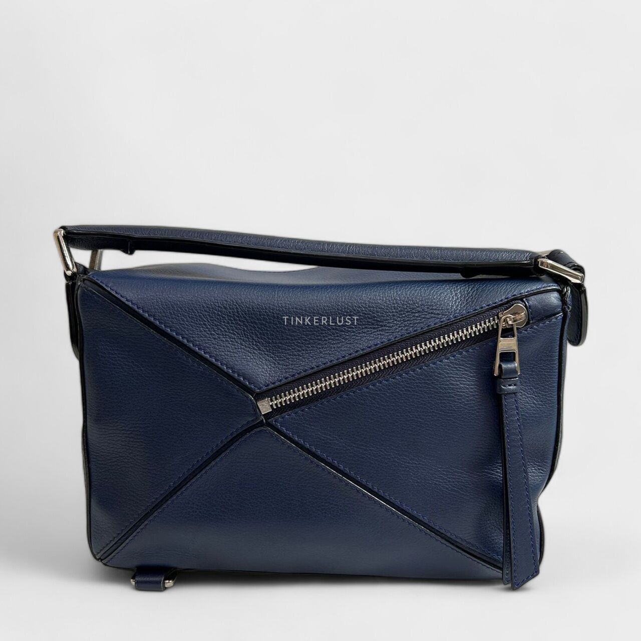 Loewe Puzzle Small Navy Blue SHW Satchel