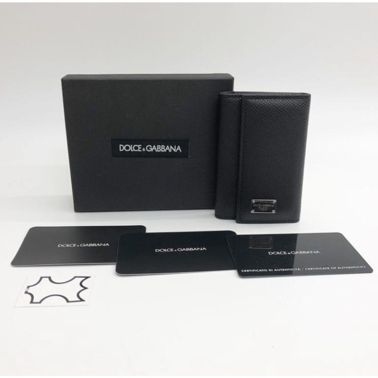 Dolce & Gabbana Black Leather Wallet Key Case