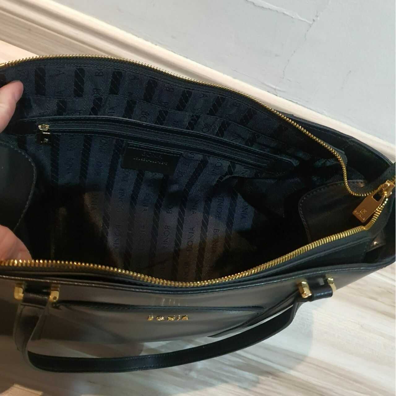 Bonia Black Shoulder Bag