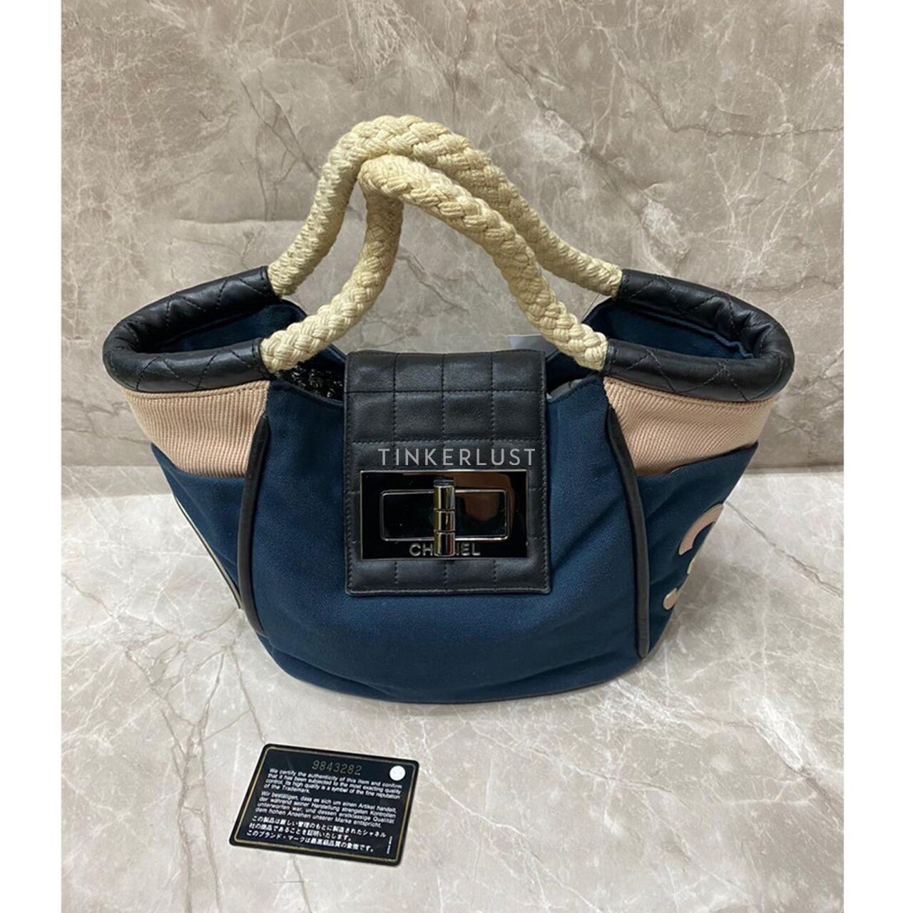 Chanel Vintage Reissue Navy #9 SHW Tote Bag