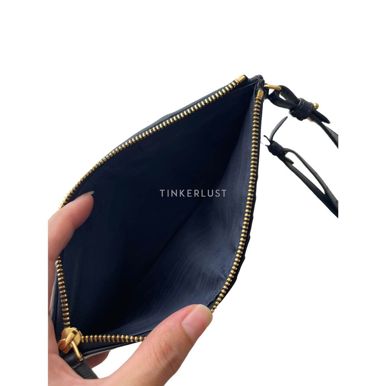 Christian Dior Navy Oblique Montaigne on Strap Long Wallet