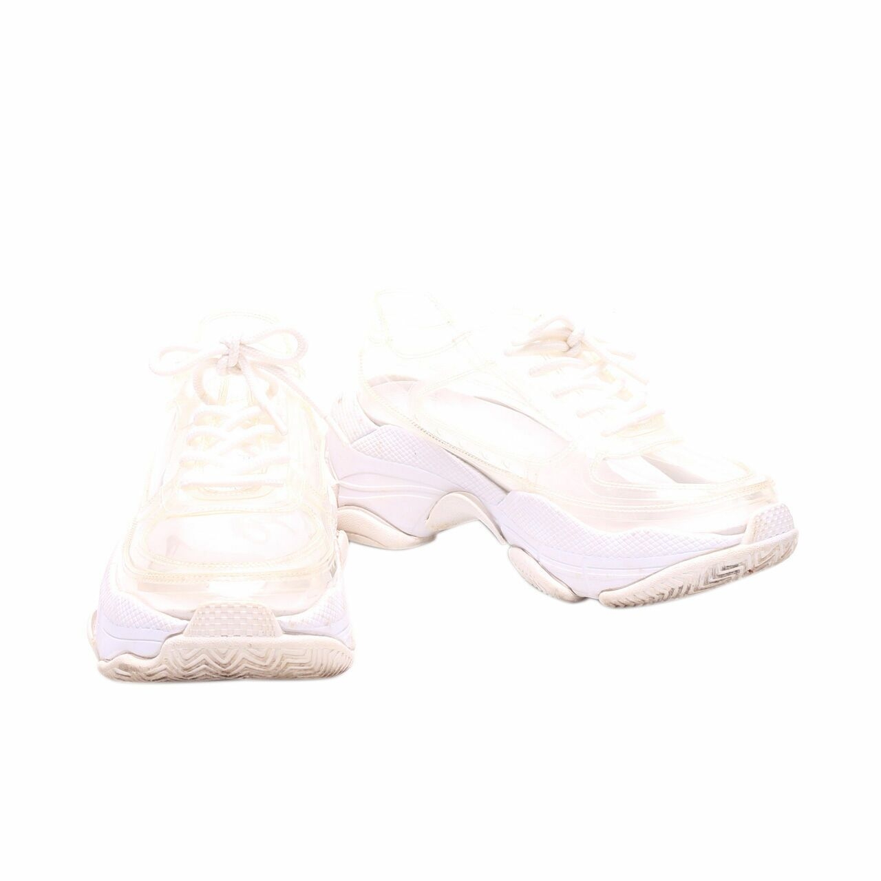 Jeffrey Campbell Email Vinyl Platform Clear White Sneakers