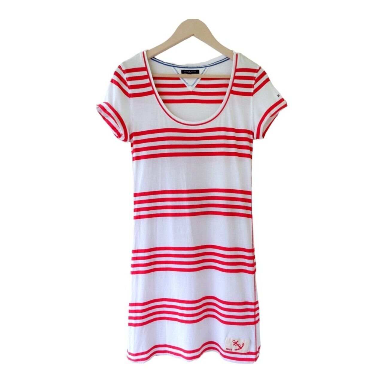 Tommy Hilfiger Red & White Stripes Midi Dress
