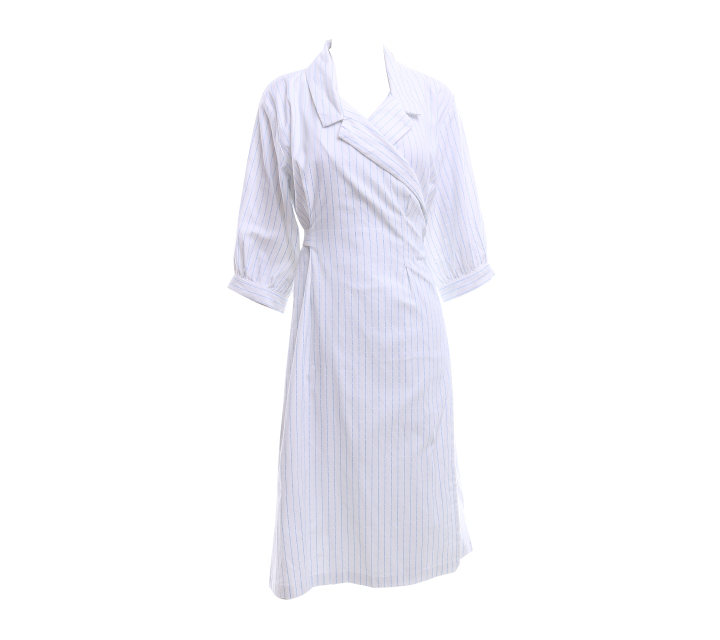 Schon Couture White Striped Wrap Mini Dress