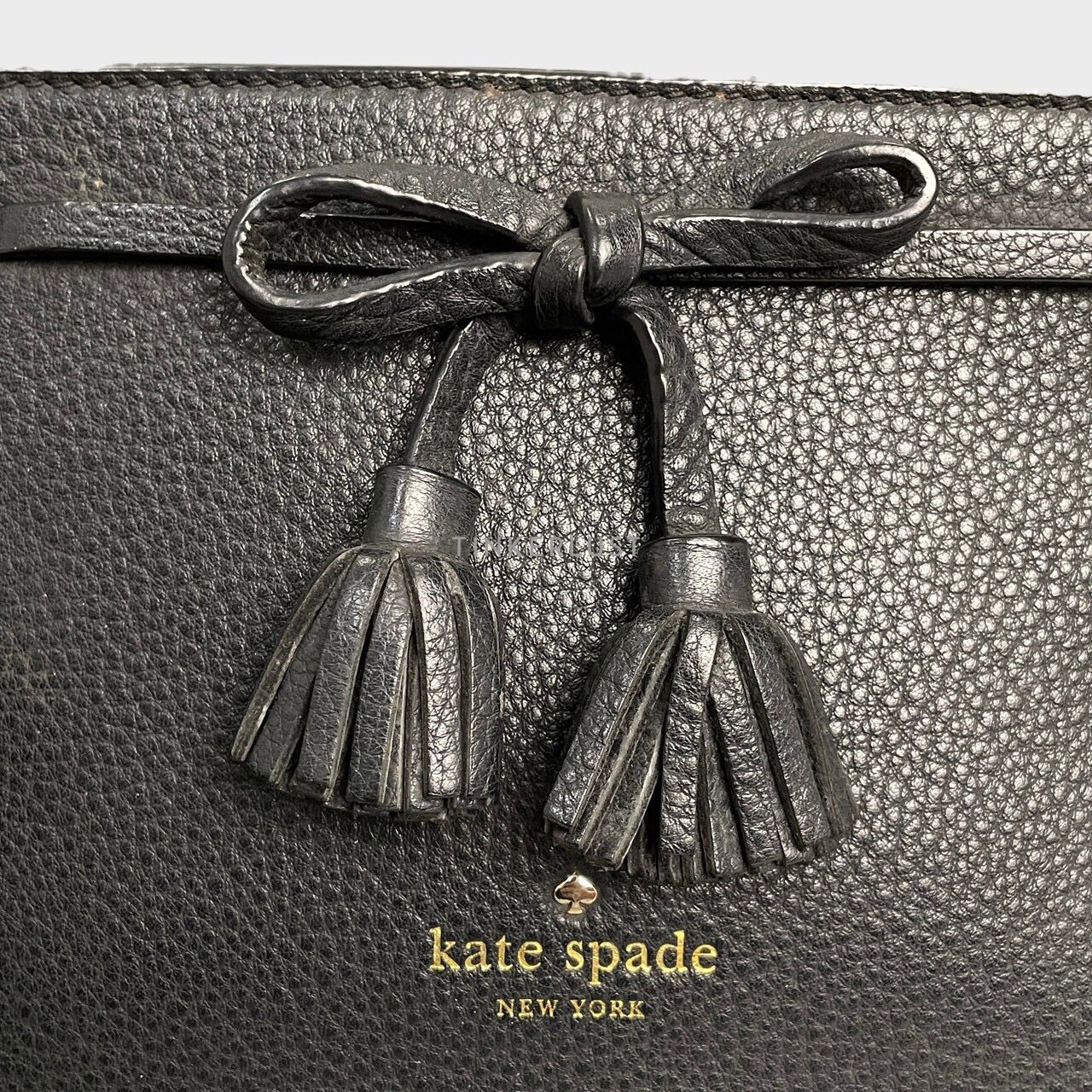 Kate Spade Hayes Street Black Leather GHW Sling Bag