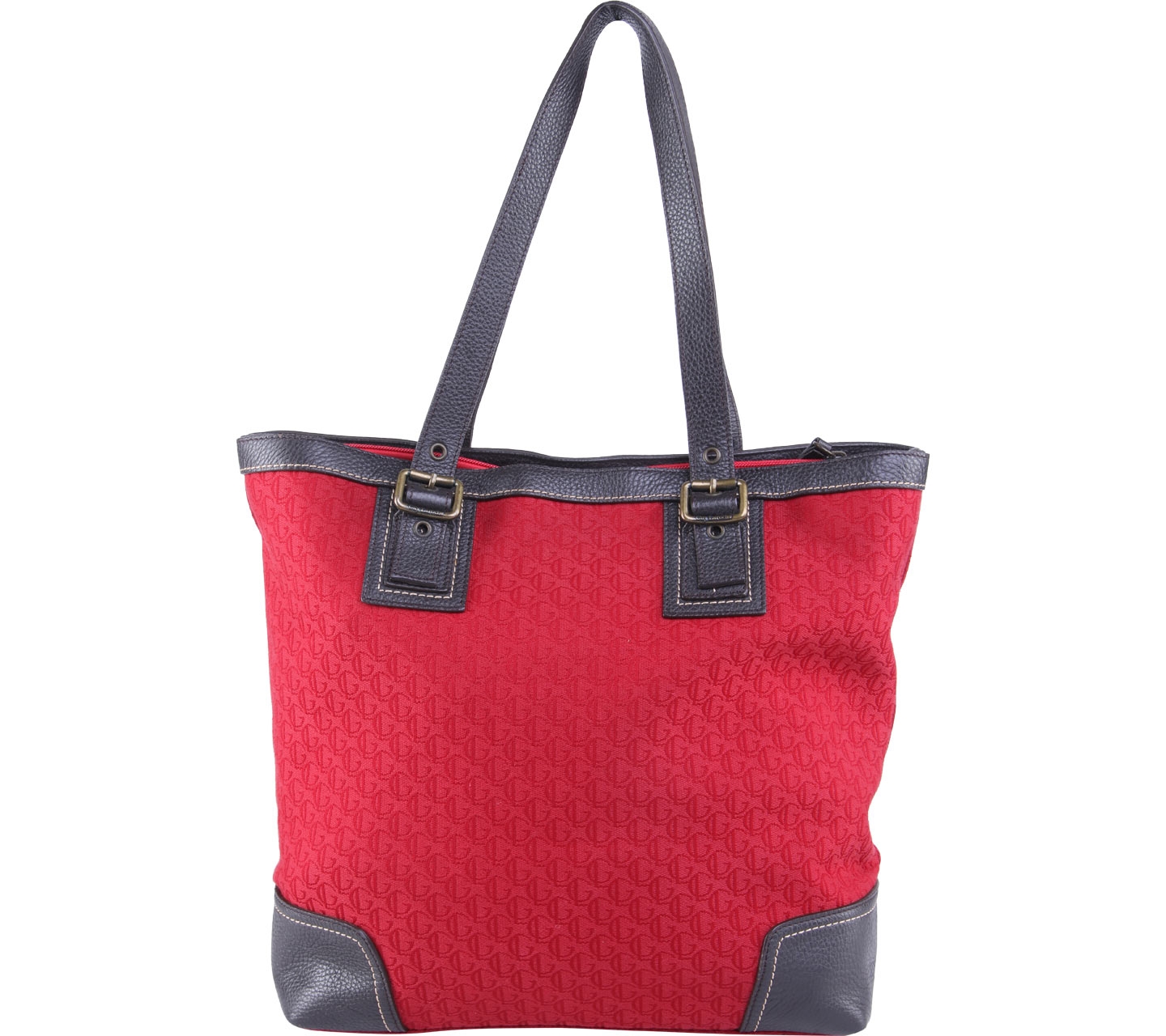 GUy Laroce Red Canvas Tote Bag
