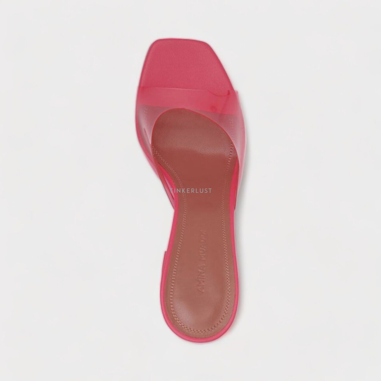 AMINA MUADDI Women Lupita Glass PVC Sandals 95mm in Bubble Gum