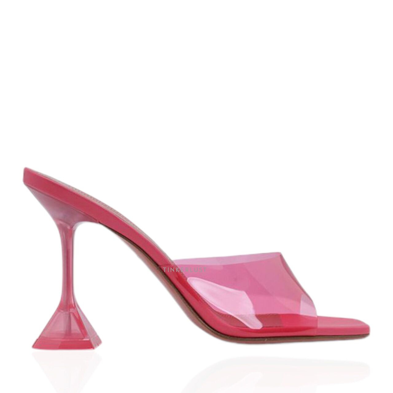 AMINA MUADDI Women Lupita Glass PVC Sandals 95mm in Bubble Gum