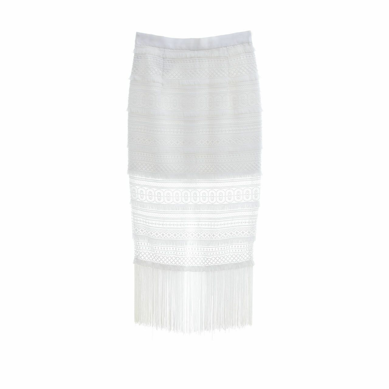 Reves Studio White Midi Skirt