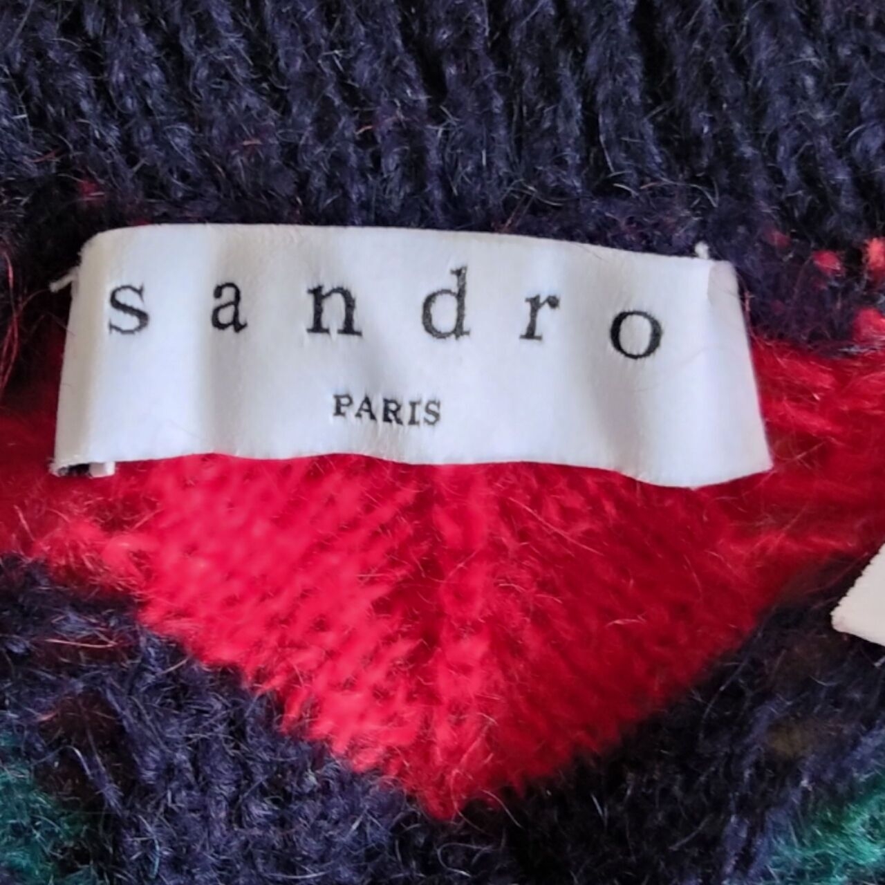 Sandro Multicolour Mohair Zig-Zag Sweater