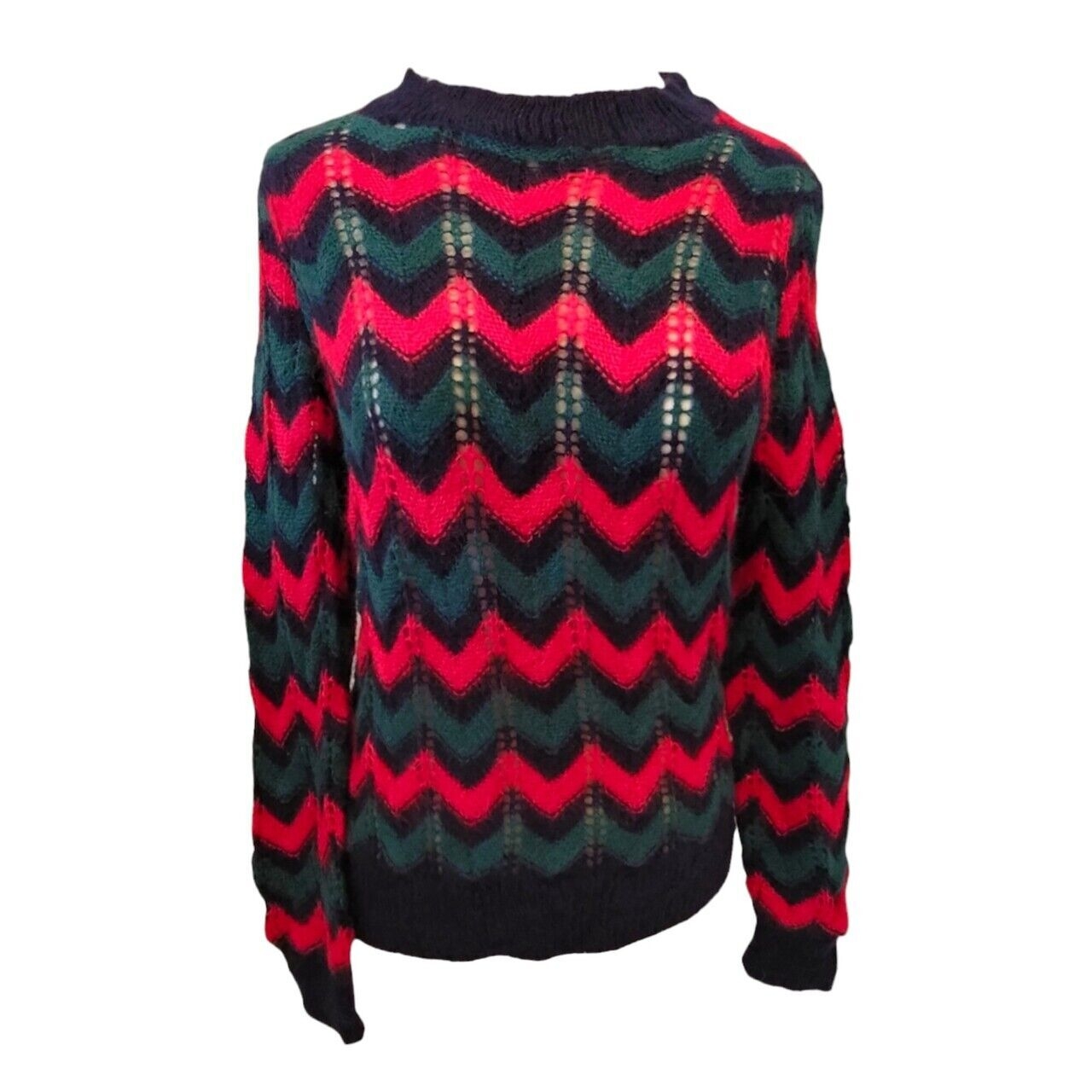 Sandro Multicolour Mohair Zig-Zag Sweater