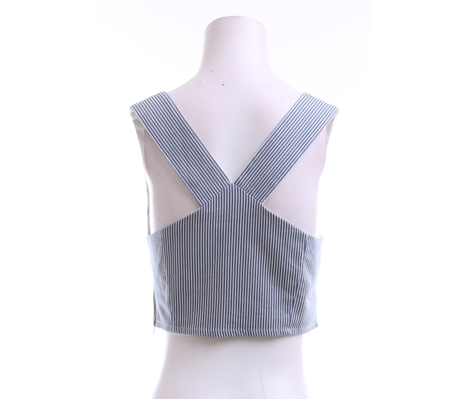 Lucca Couture Blue & White Stripe Crop Sleeveless