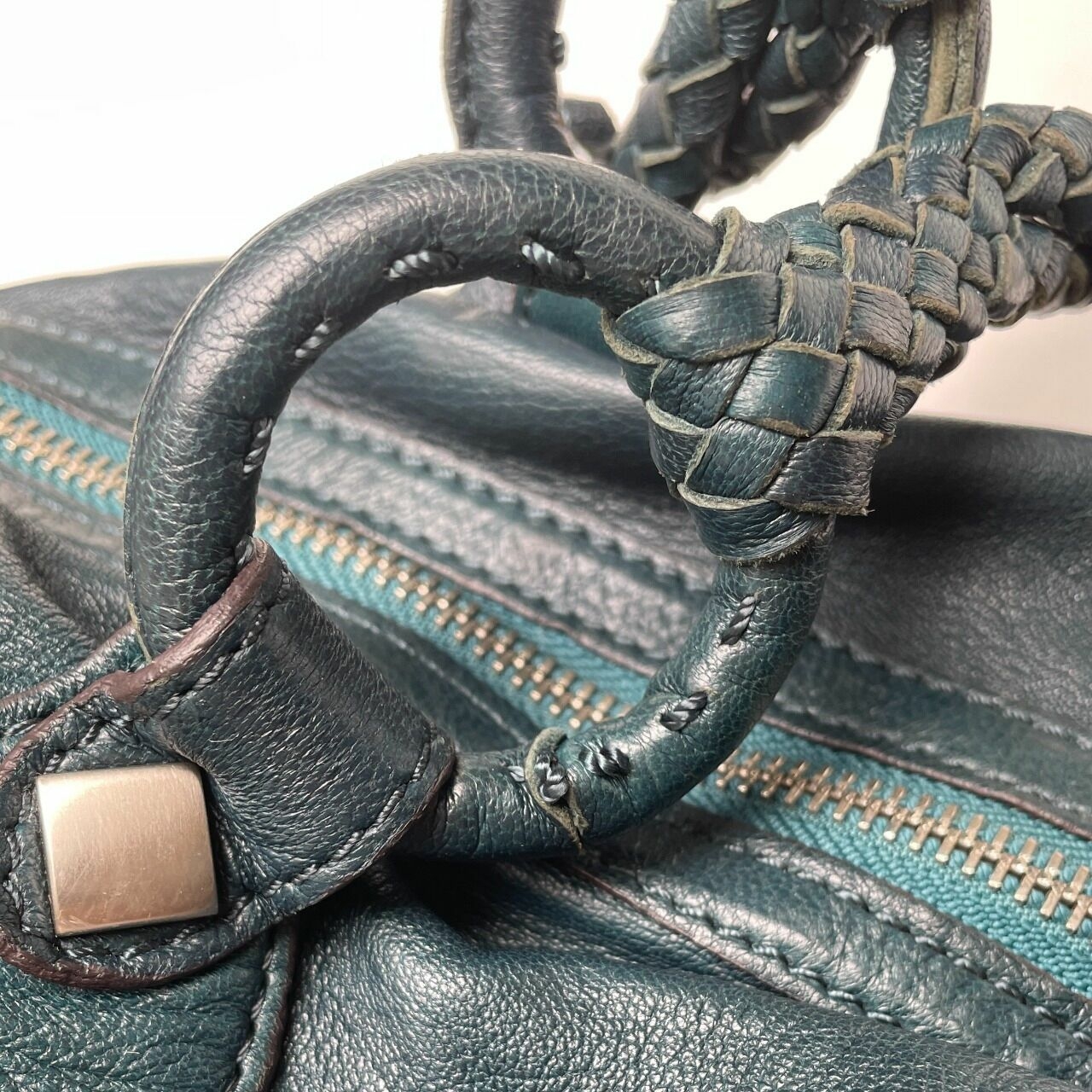 Rabeanco Army Green Leather Handbag