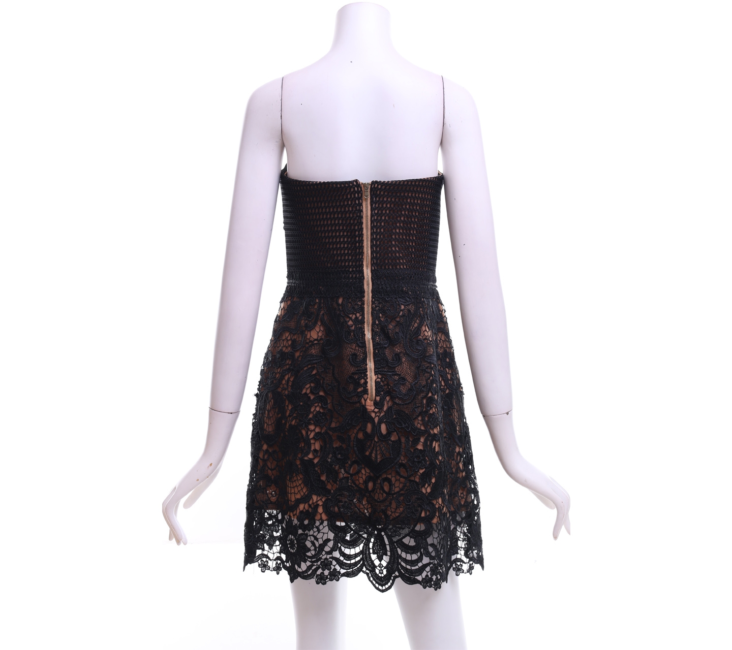 Snidel Black And Brown Lace Mini Dress