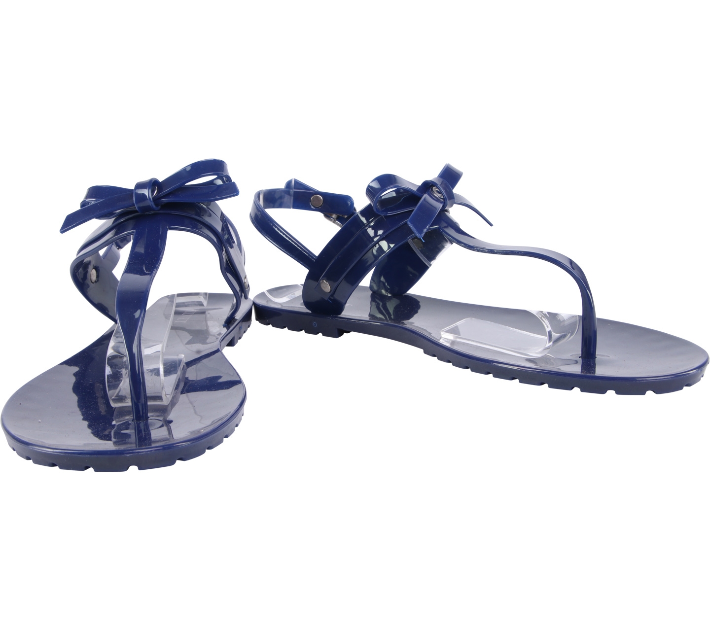 Velvet Navy Strap Sandals