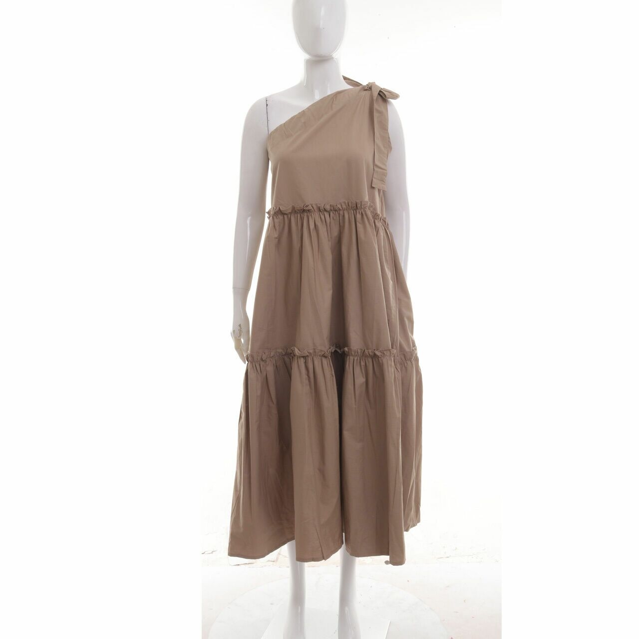 Miroir Brown One Shoulder Long Dress