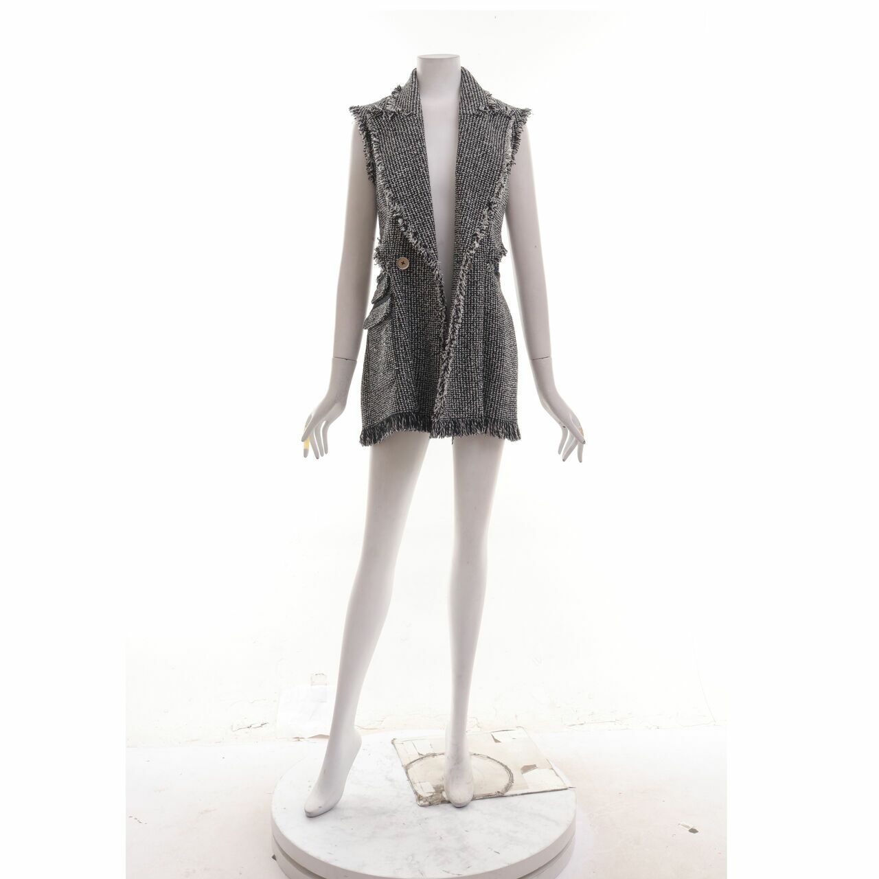 Reves Studio Black & White Tweed Vest