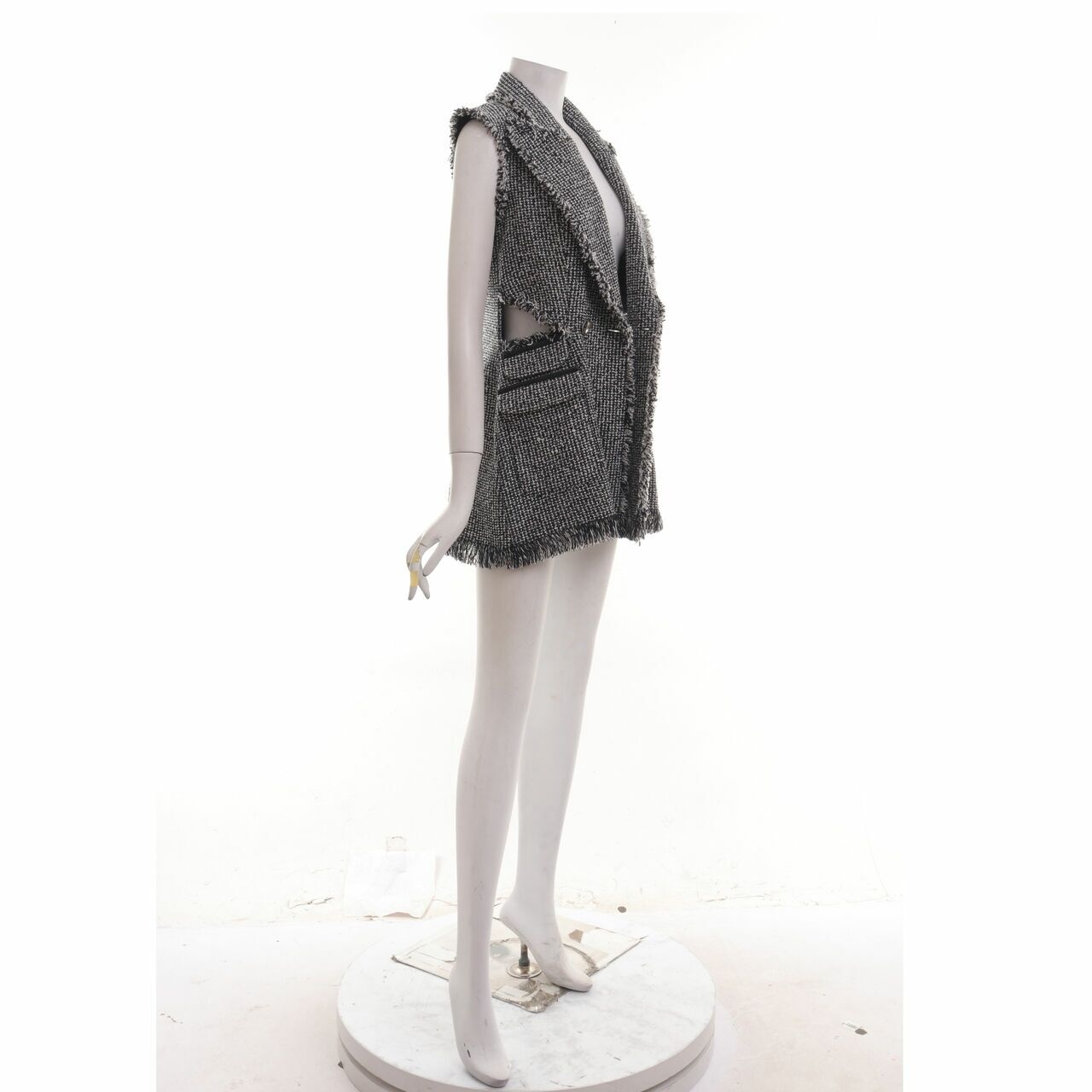 Reves Studio Black & White Tweed Vest