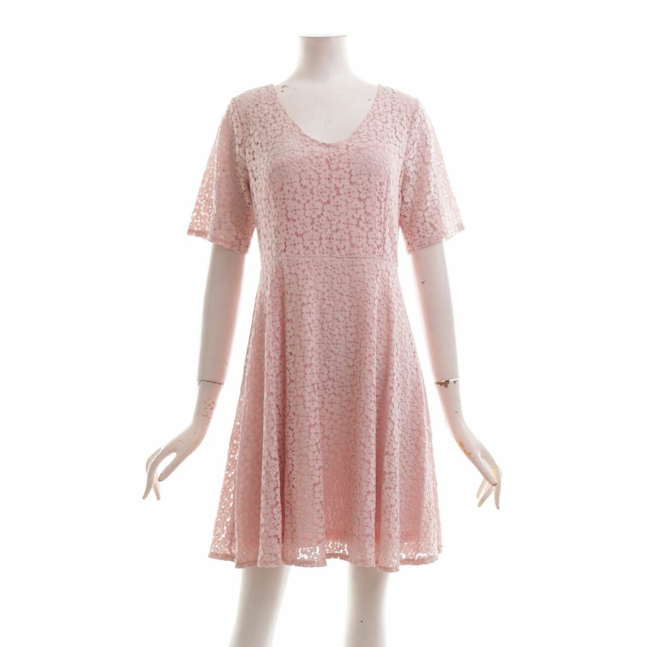 Cavalier Pink Lace Mini Dress