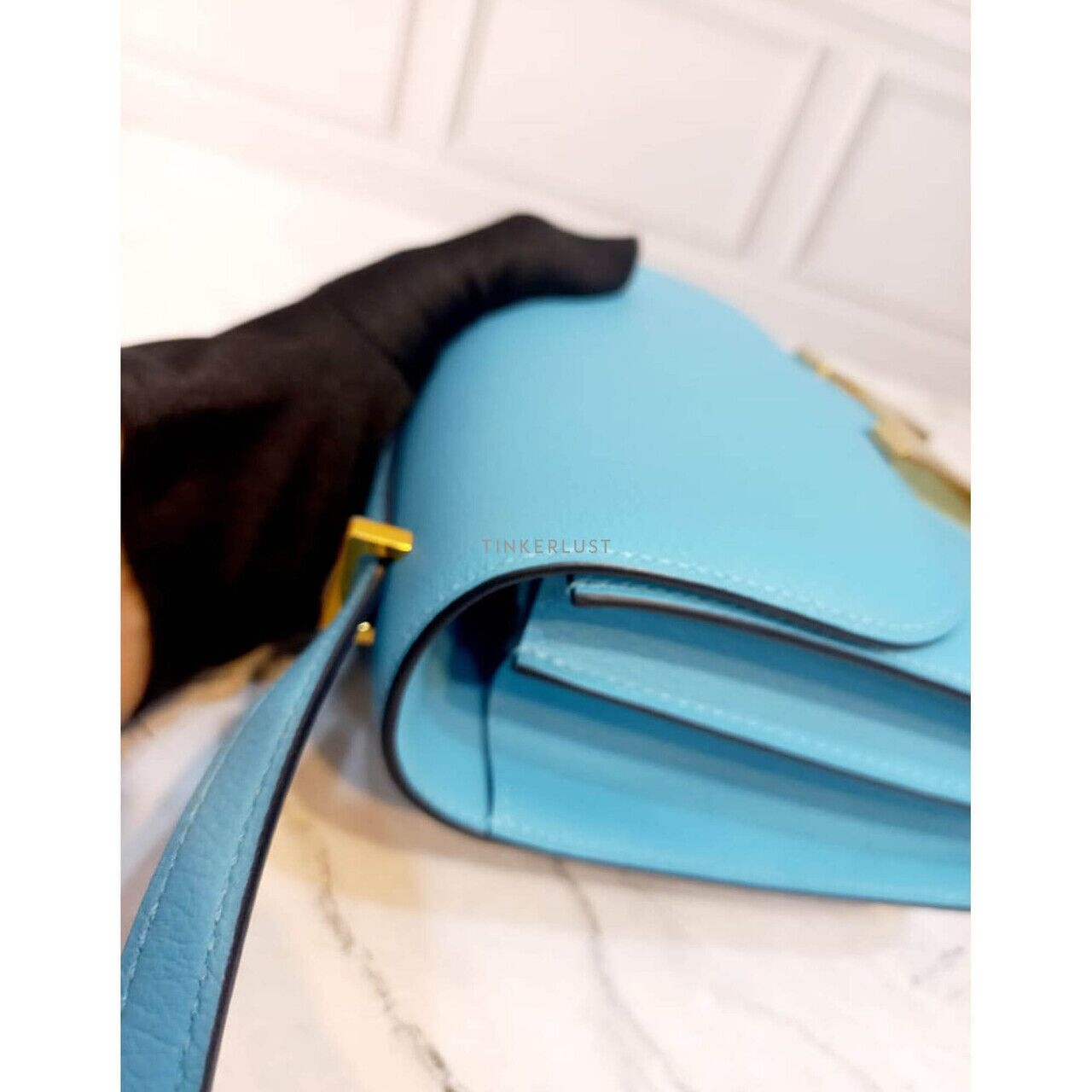 Hermes Constance 18 Bleu De Nord Evercolor GHW #D Sling Bag