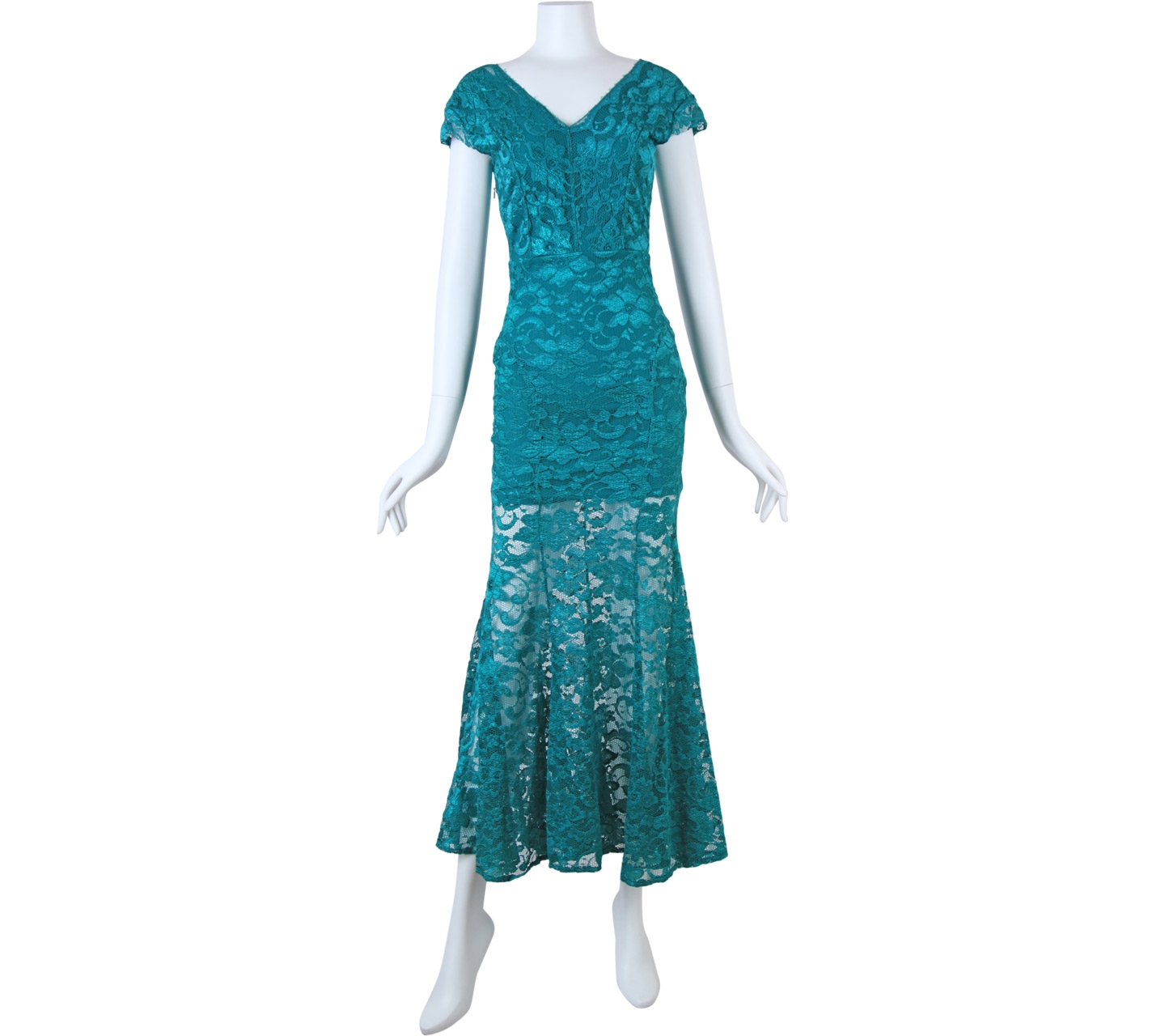 Haoduoyi Green Lace Long Dress