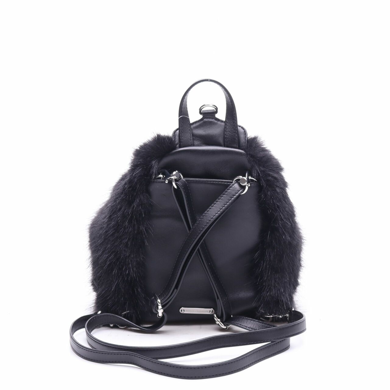 Rebecca Minkoff Julian Faux Fur Black Mini Backpack