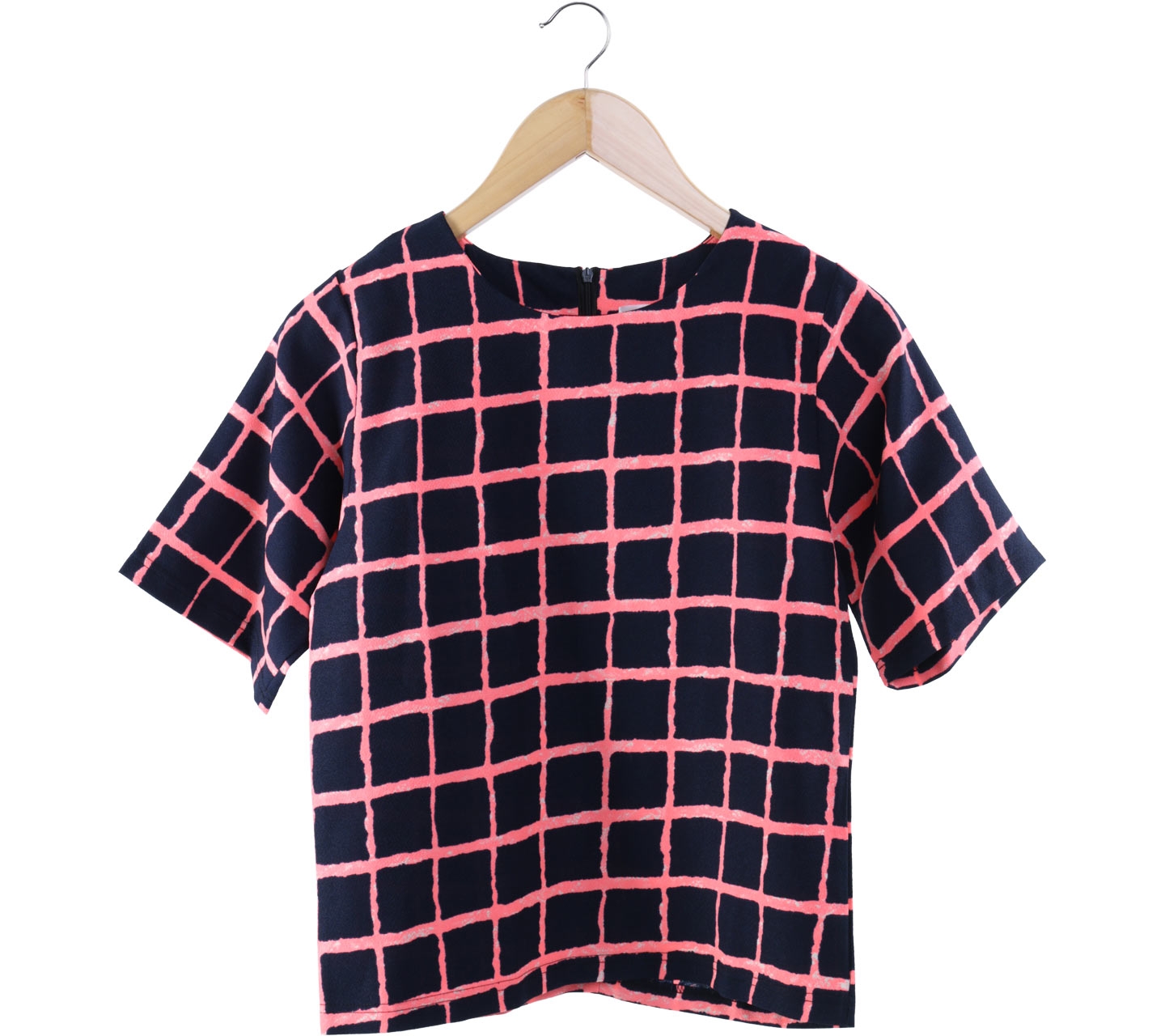 In A Beat Black And Pink Plaid Blouse