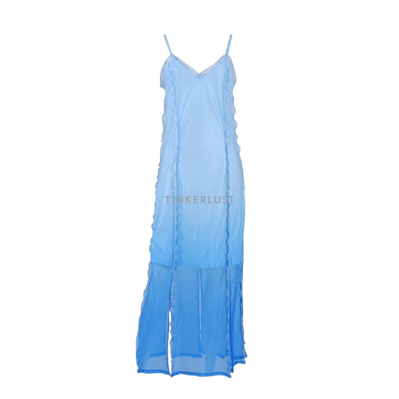 callie Blue Gradient Slit Long Dress