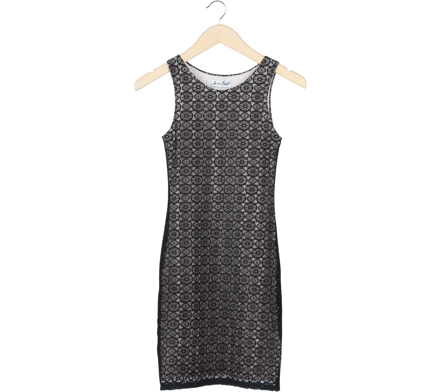 In A Beat Black And Cream Lace Sleeveless Mini Dress