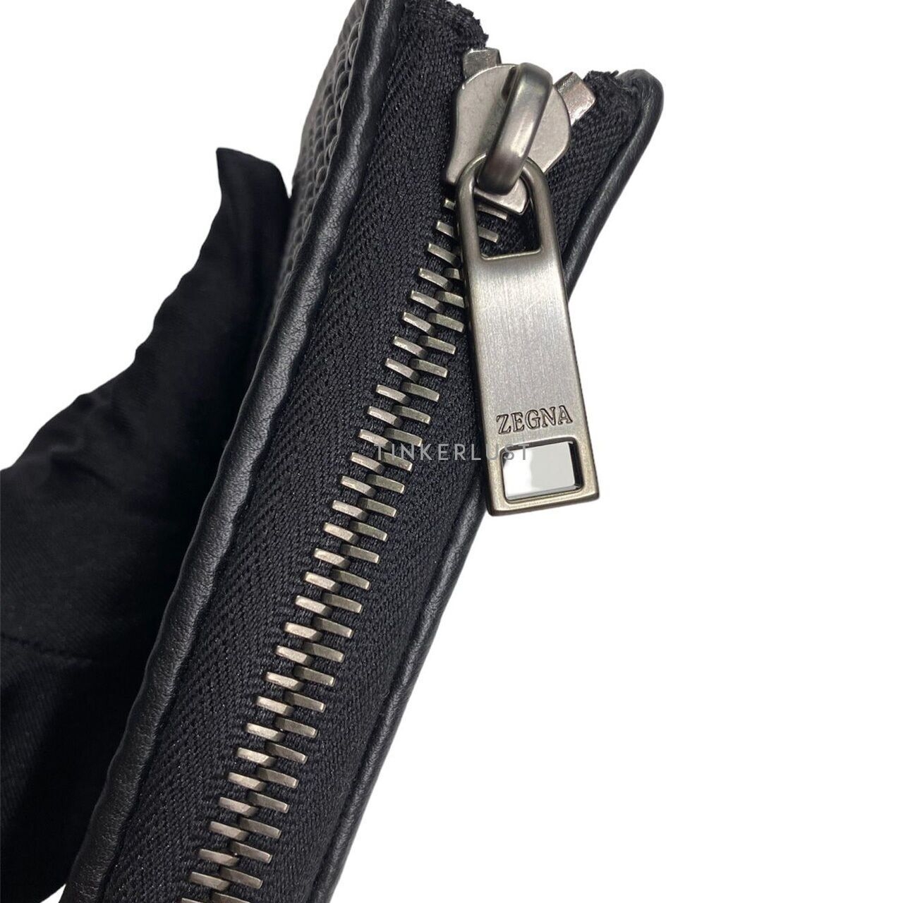 Zegna Continental in Long Wallet in Black 