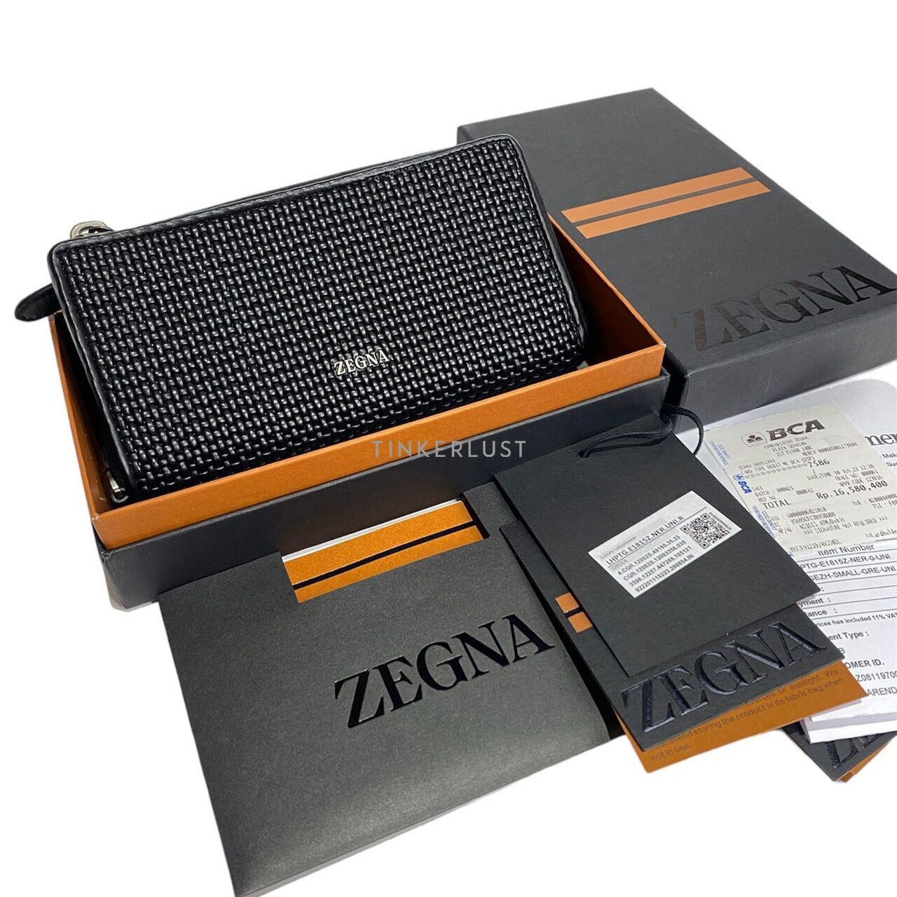 Zegna Continental in Long Wallet in Black 