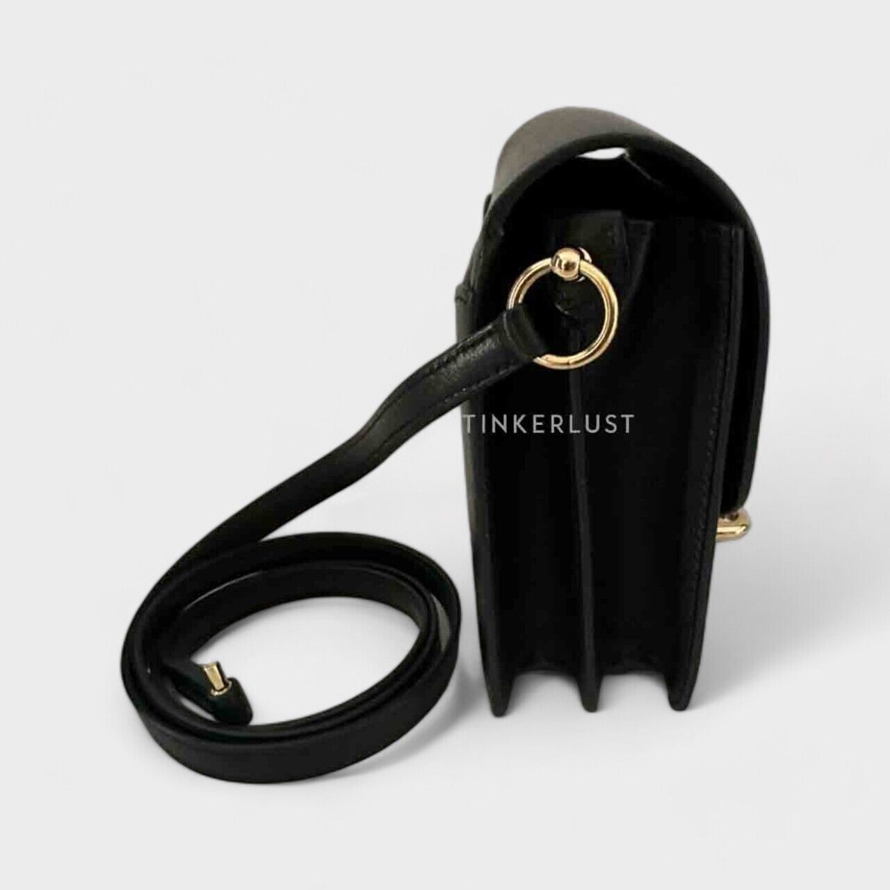 Hermes Mini Eoulis Black Evercolor #U GHW Sling Bag