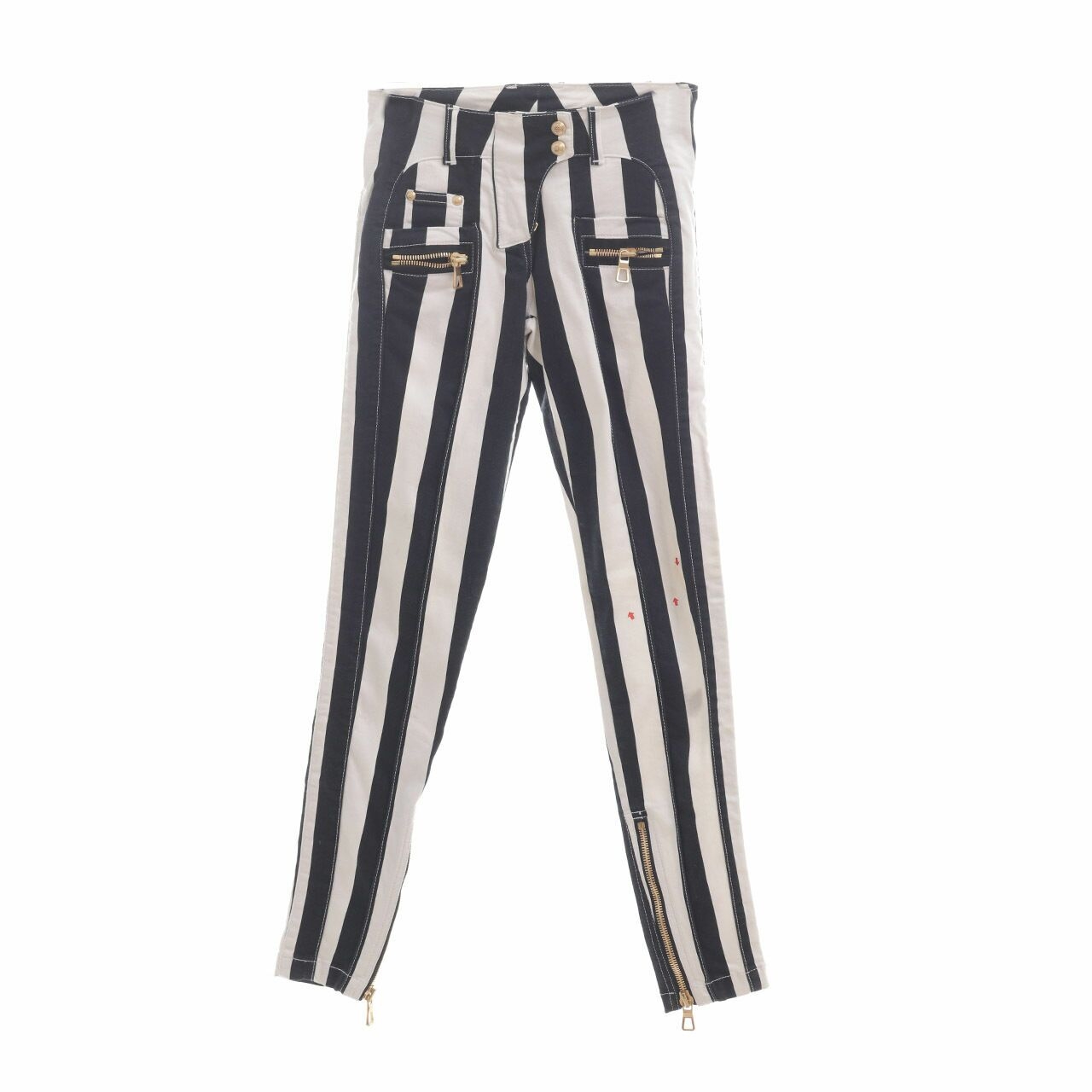 Balmain X H&M Black & White Stripes Long Pants