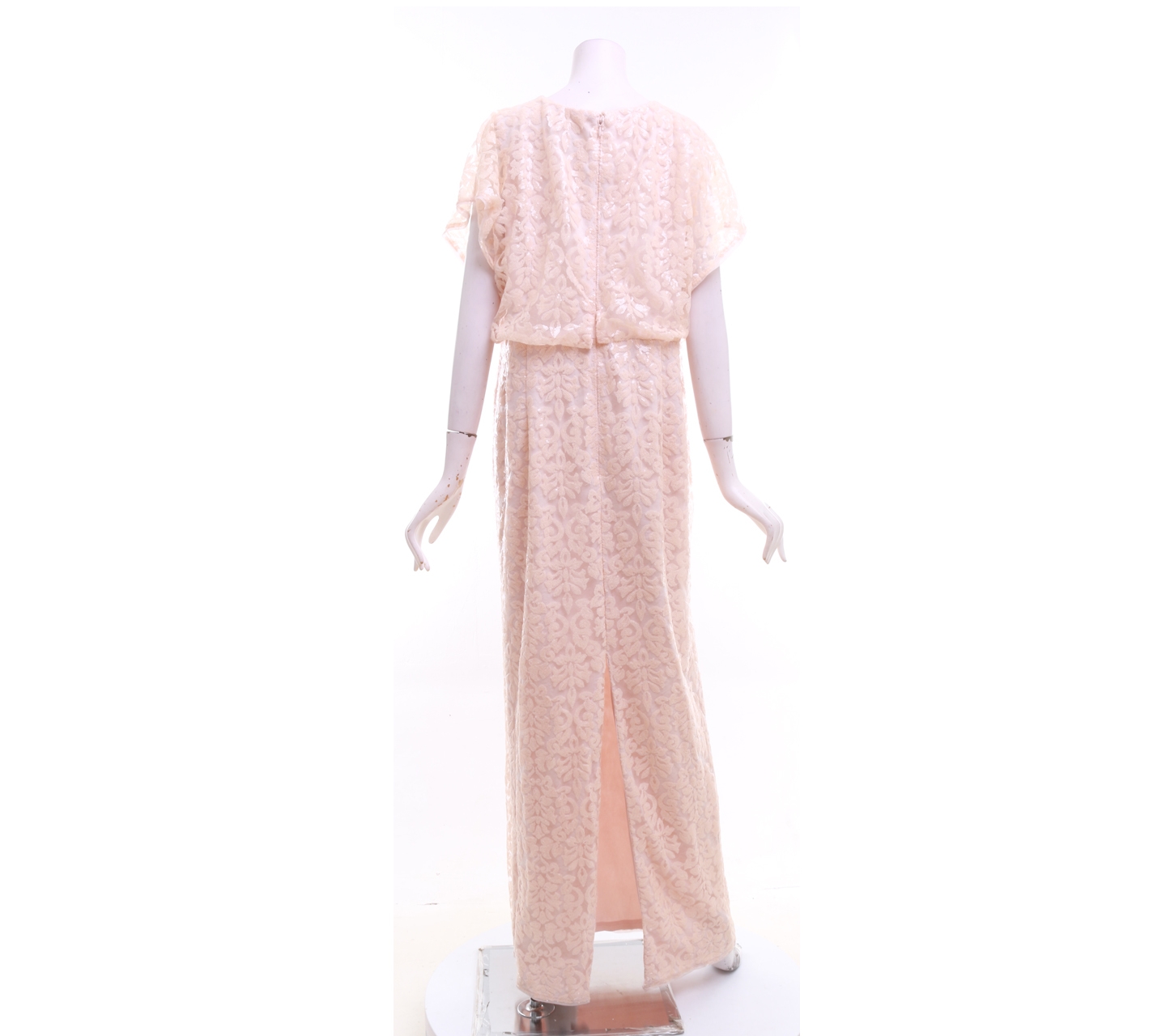 Adrianna Papell Peach Sequin Long Dress