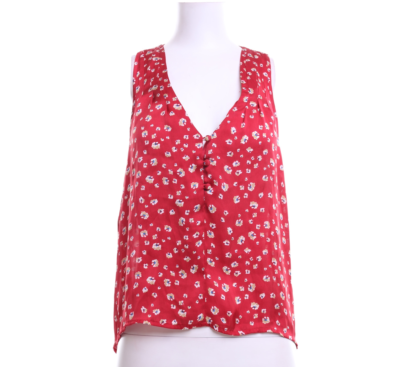 I Love H81 Red Floral Sleeveless