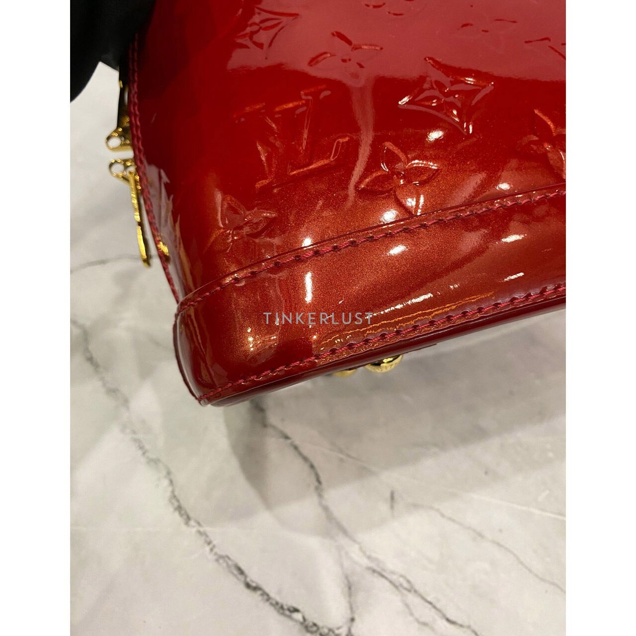 Louis Vuitton BB Alma Monogram Vernis Red GHW 2014 Satchel