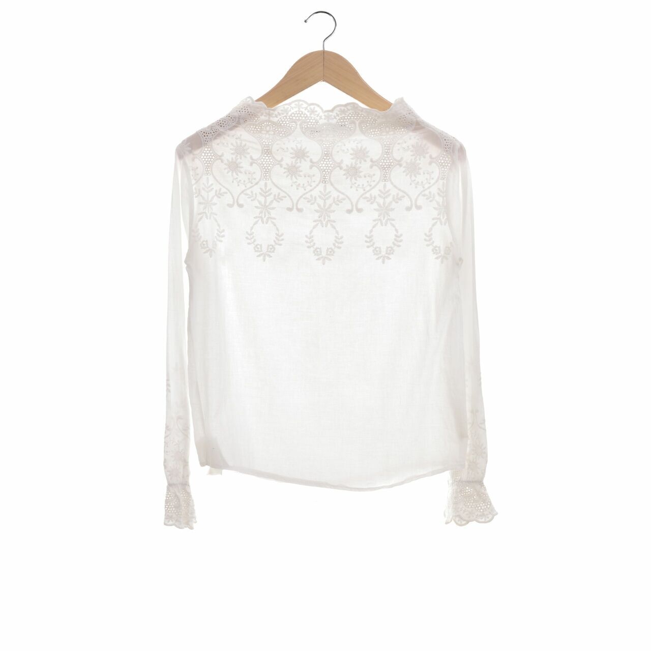 Herspot White Perforated Blouse