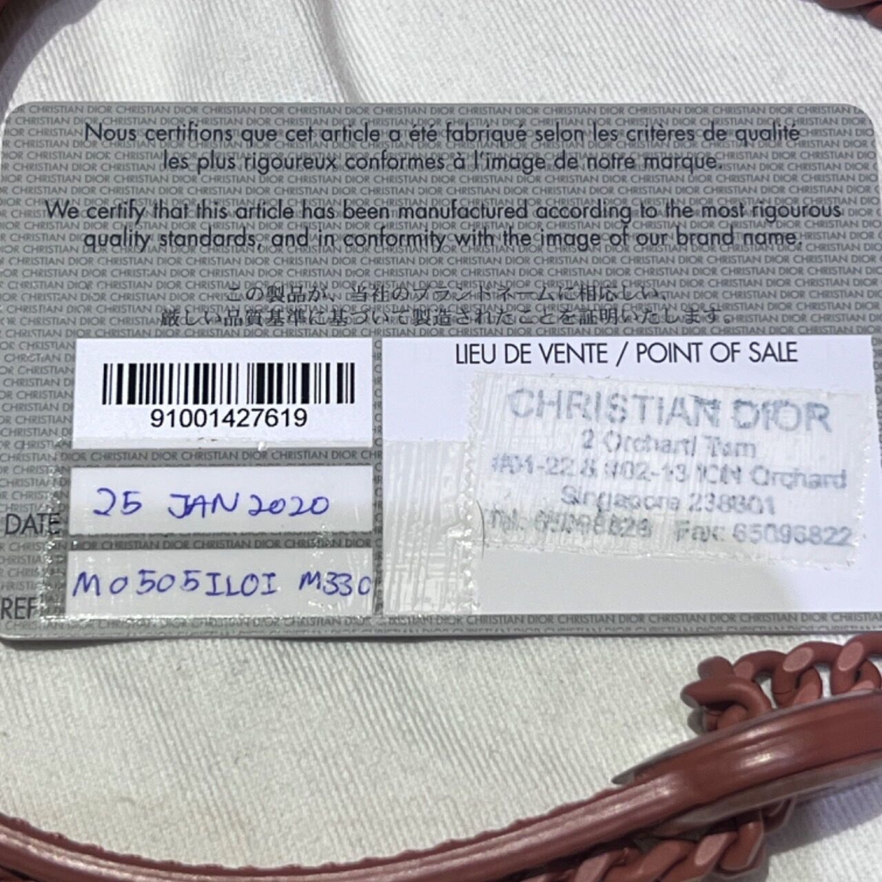 Christian Dior Brick Red Organic Tote Bag