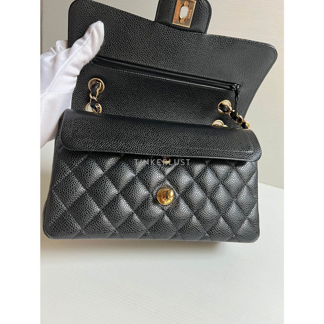 Chanel Classic Small Black Caviar GHW #28 Shoulder Bag
