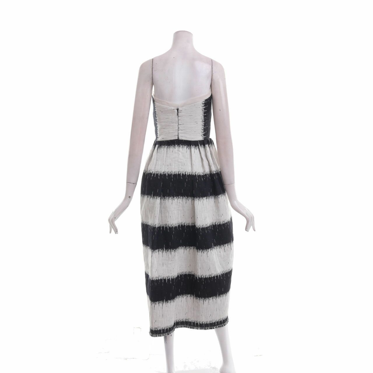 Peggy Hartanto Black & Light Grey Tube Midi Dress