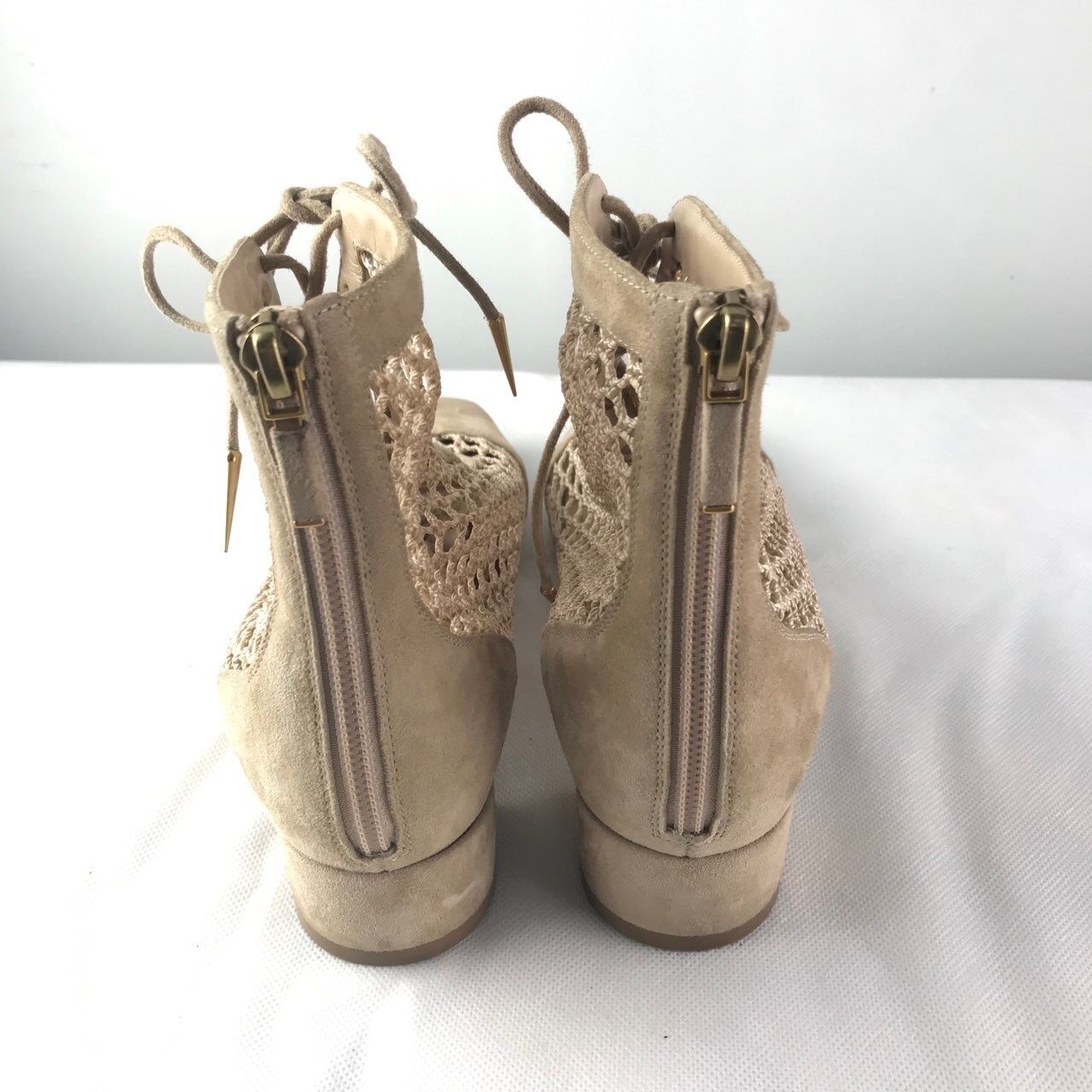 Christian Dior Suede Resille Naughtily-D Beige Woven Boots