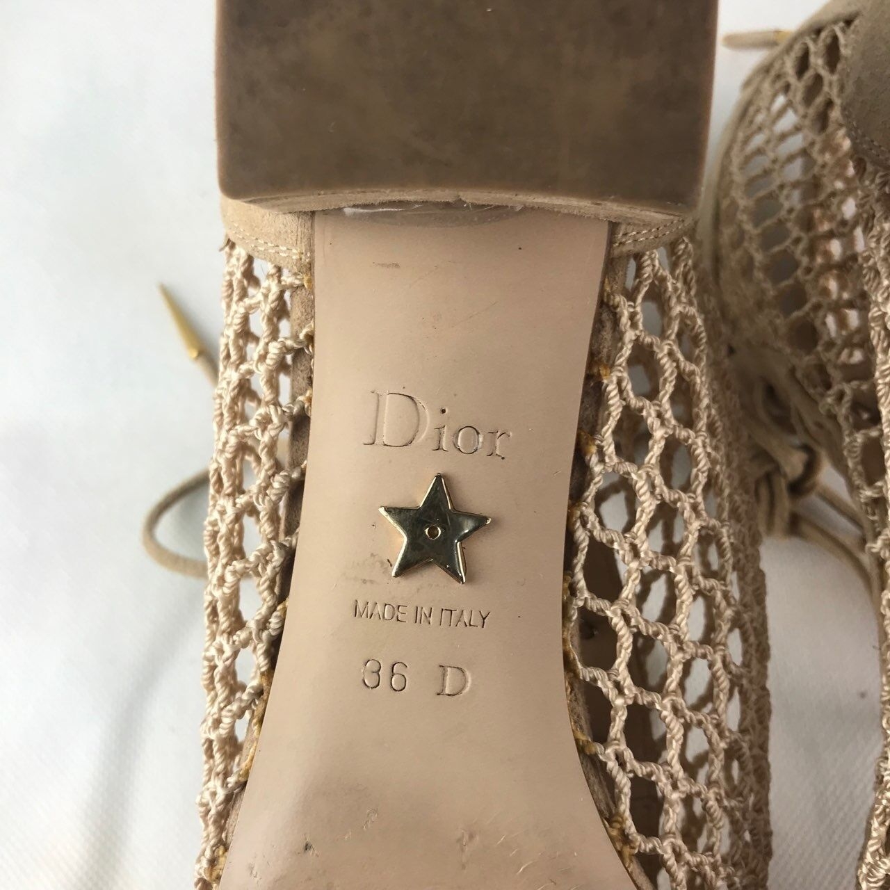 Christian Dior Suede Resille Naughtily-D Beige Woven Boots