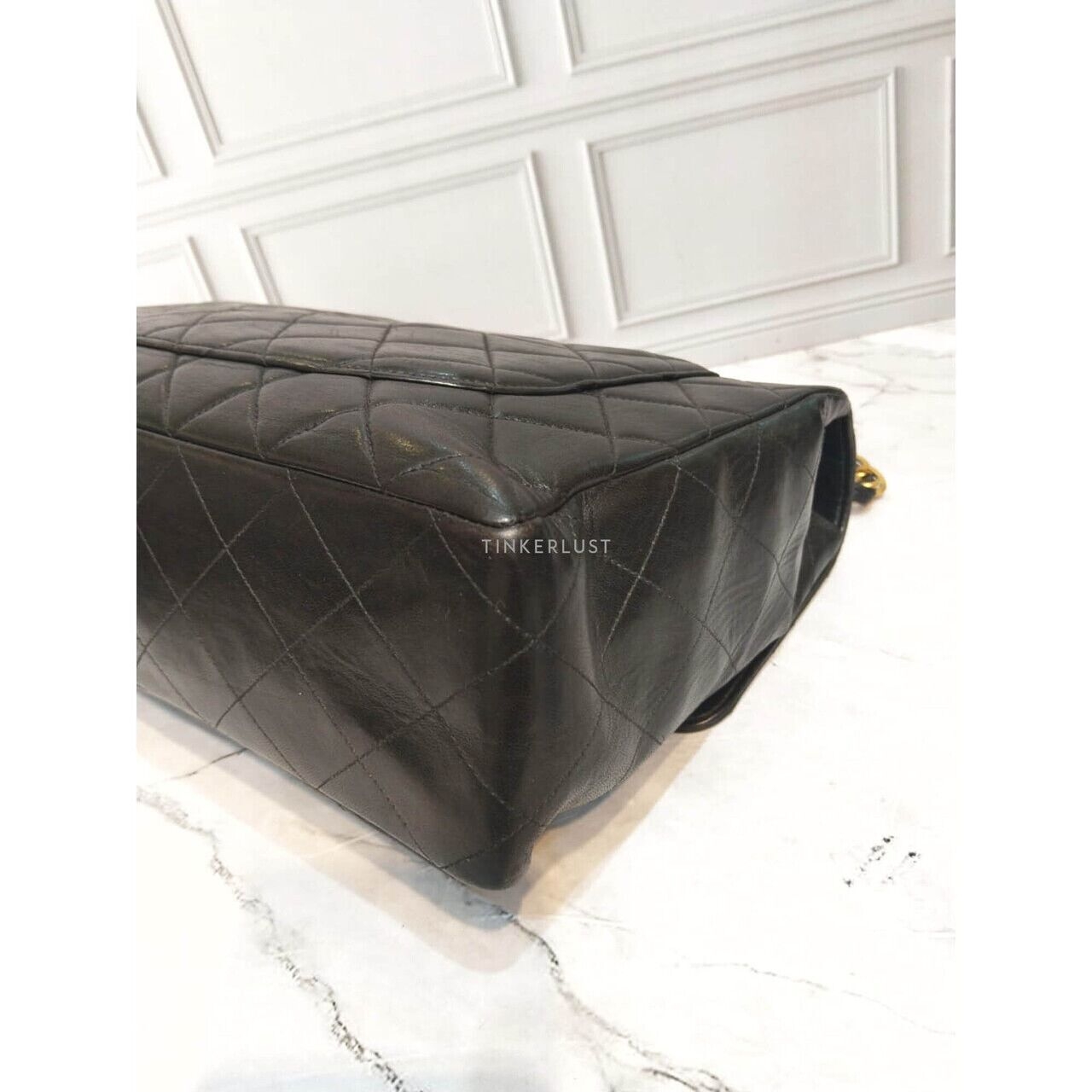 Chanel Vintage Maxi Black Lambskin #4 GHW Shoulder Bag