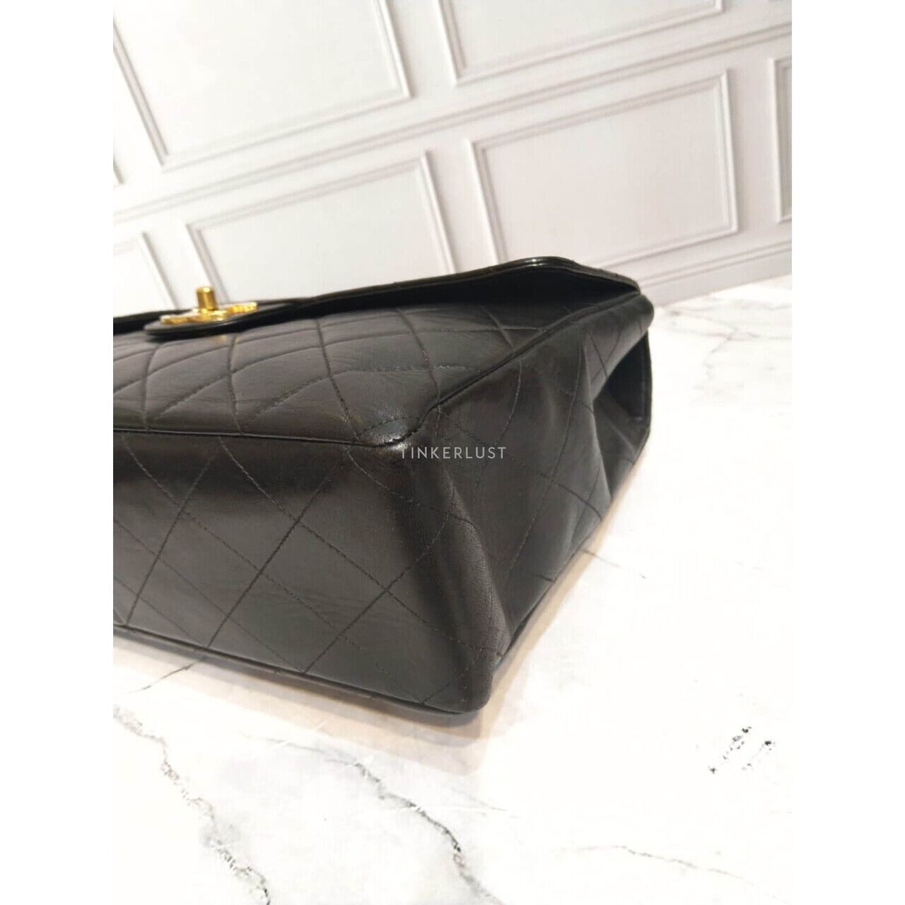 Chanel Vintage Maxi Black Lambskin #4 GHW Shoulder Bag