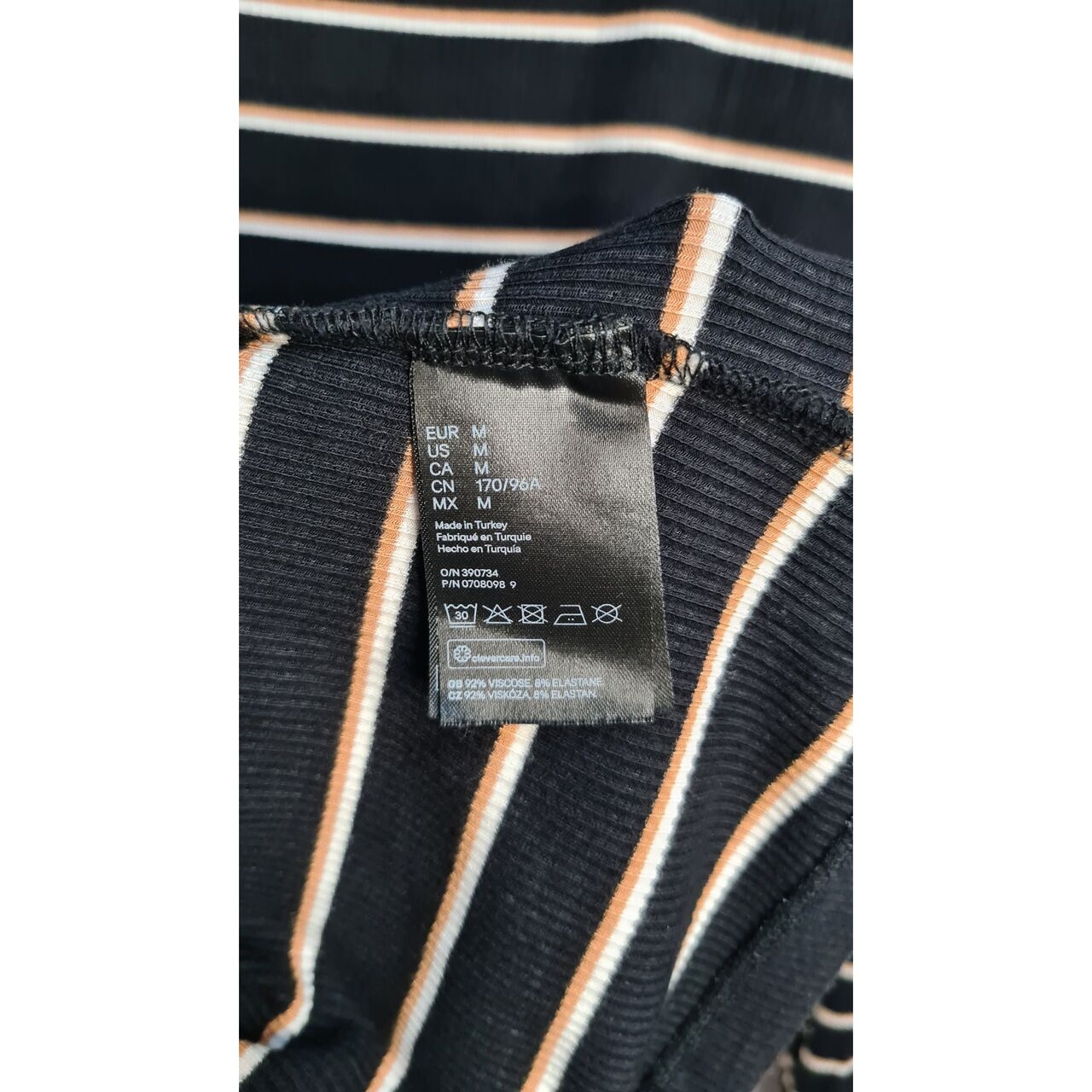 H&m Black Stripes Knit Mini Dress