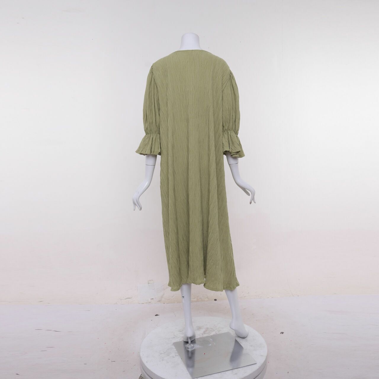 Havana Studio Green Apple Midi Dress Pleats