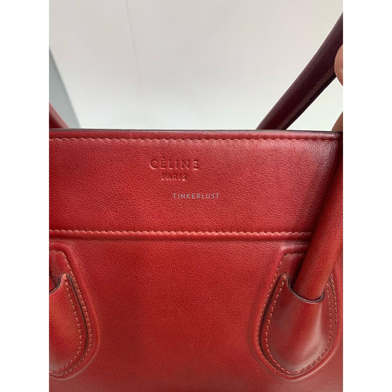 Celine Luggage Phantom Leather Red 2012 Handbag