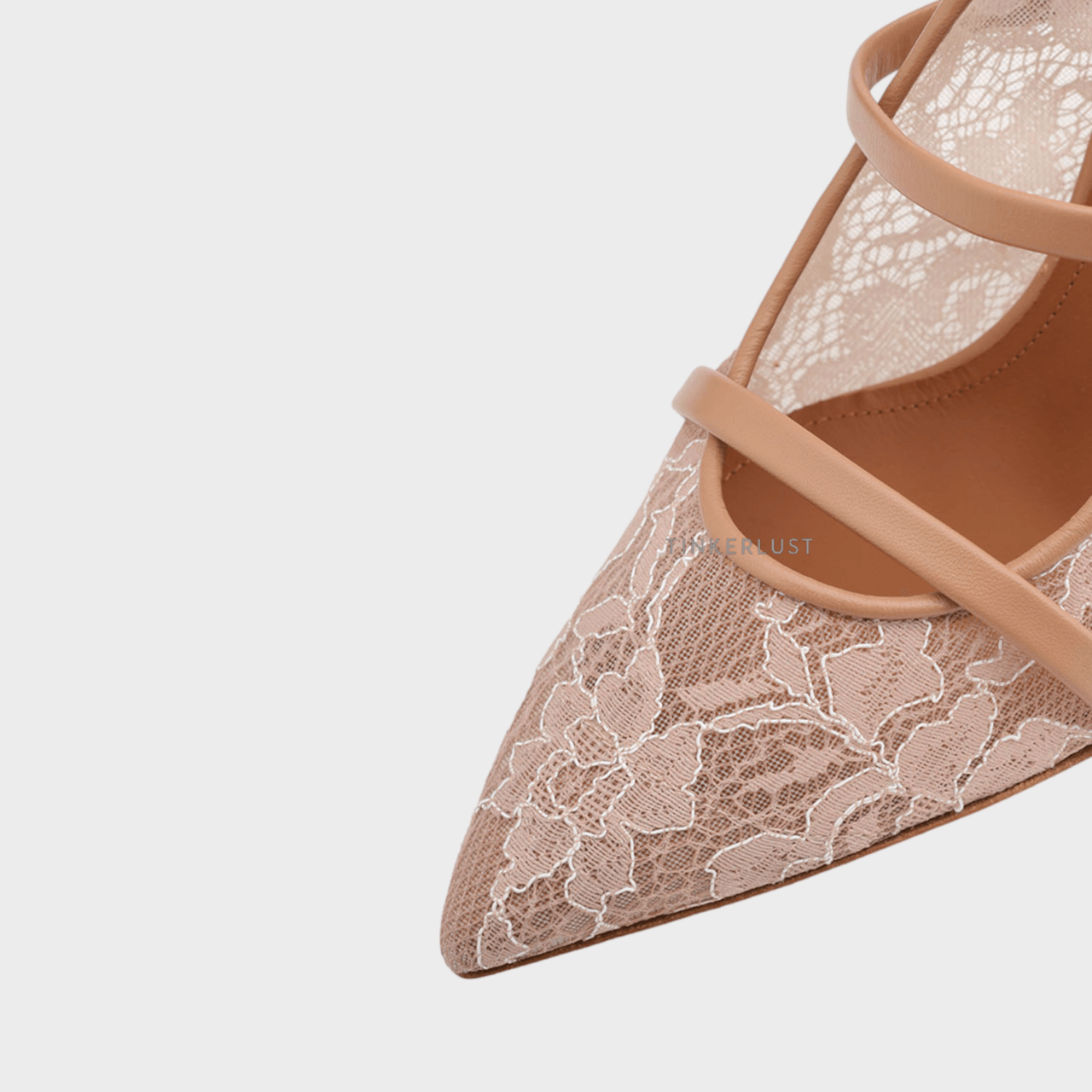 MALONE SOULIERS Maureen Lace Heeled Pumps 70mm in Mauve/Nude