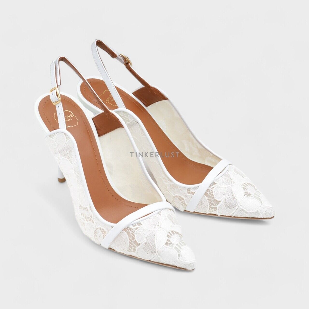 Malone Souliers Marion Lace Bridal Pumps 85mm in White Heels 