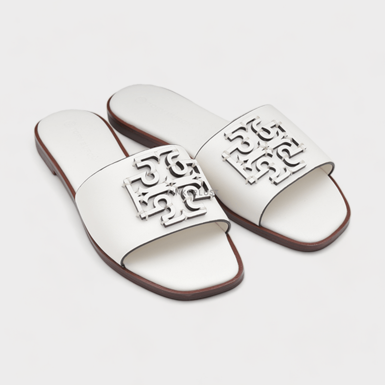 TORY BURCH Women Ines Slide Sandals in New Ivory with Tonal Logo